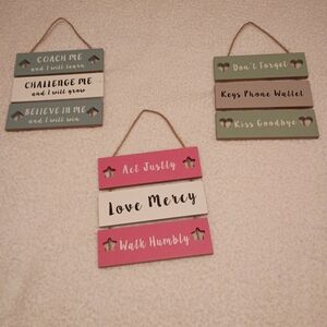 Inspirational Wall Decor Set - Pink, Green, Gray